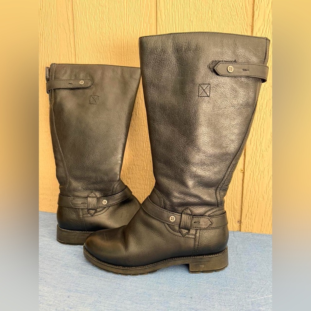 Naturalizer N5 Comfort Wide Calf Black Leather Boots